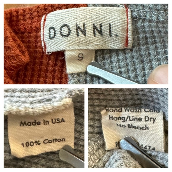 DONNI. Duo Thermal Cardigan in Rust/Heather - Picture 7 of 9